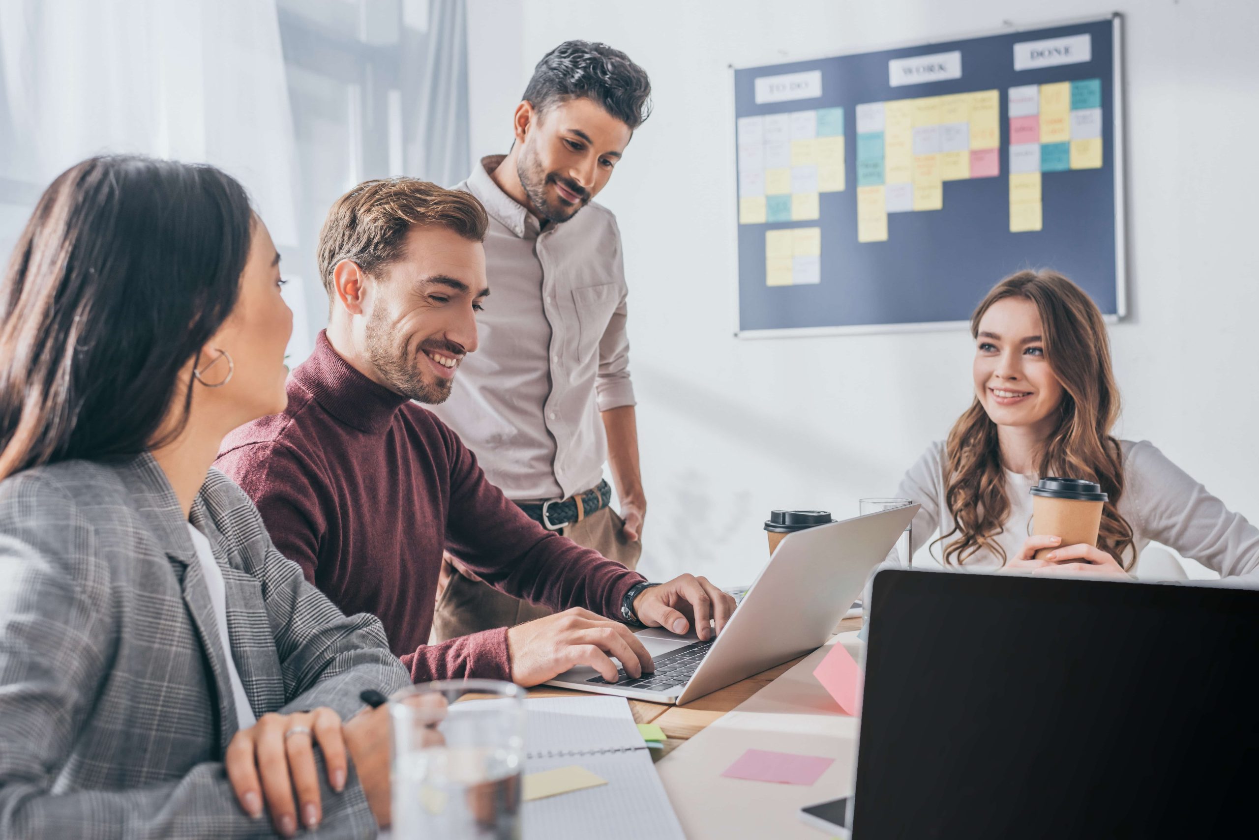 A startup team discussing common startup mistakes